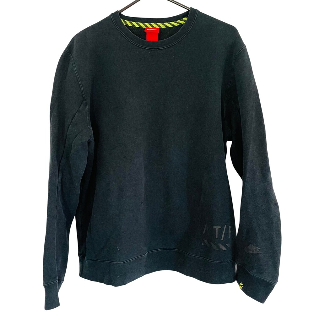READ* Nike Sweatshirt Black Track & Field Crewneck Mens Large Utility Running